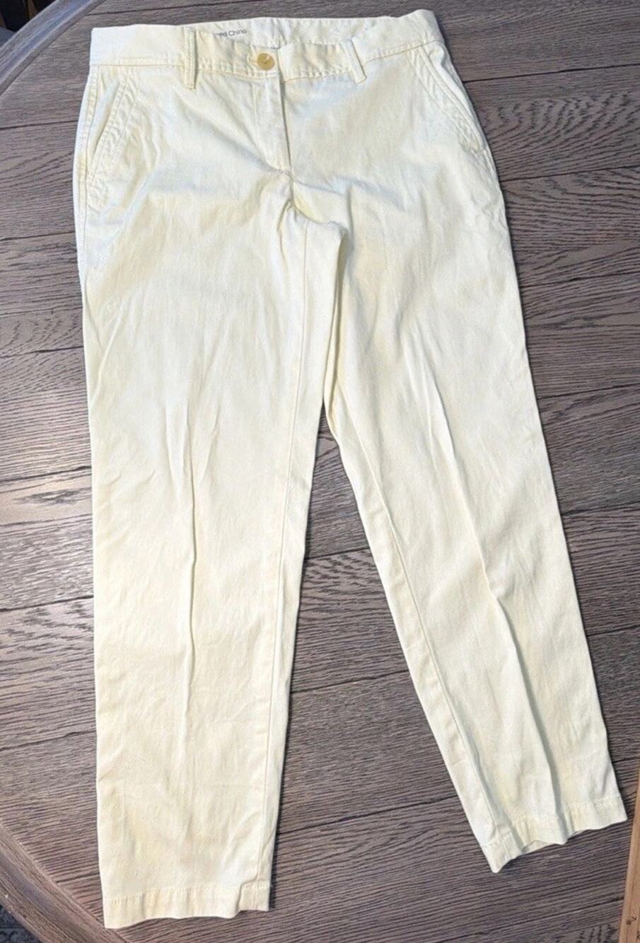 TALBOTS Yellow Soft Cotton Twill Relaxed Chino Pants Sz 4P